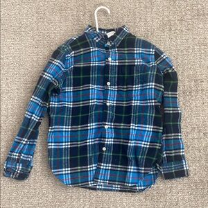 Gap Kids Blue Flannel Long Sleeve Button Down Shirt Size Large 10-12
